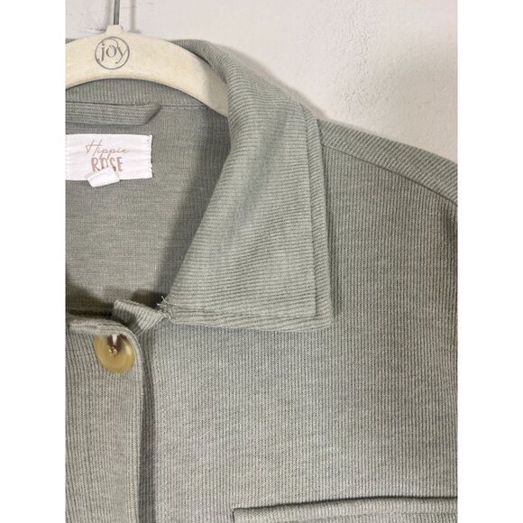 Retro Shacket Green S Ribbed Oversized Boho Western Neutral Classic Outdoors 80s - Picture 6 of 10